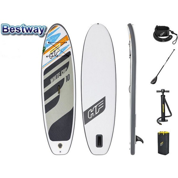 Продукт Bestway - Надуваем SUP борд 10 инча, 3.05x84x12 cm, с гребло, помпа, лиш и раница за съхранение в комплекта - 0 - BG Hlapeta